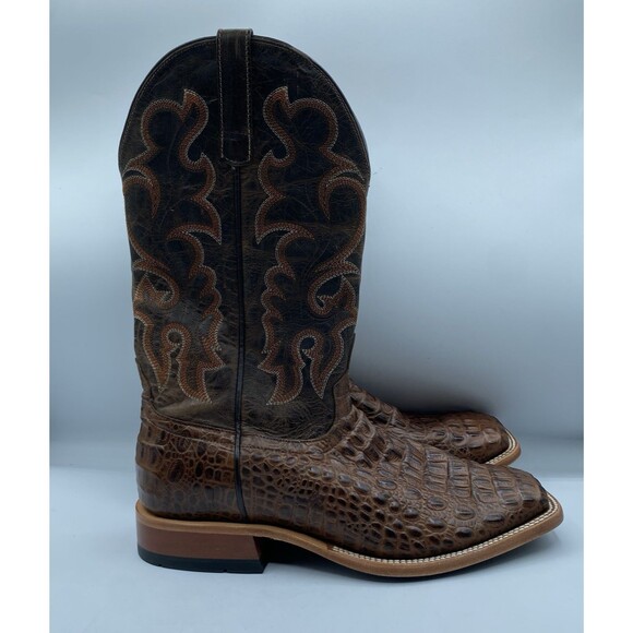 Horse Power Boots HP1070 Men 11 EE Brown Nile Crocodile Print Western Square Toe main image 7